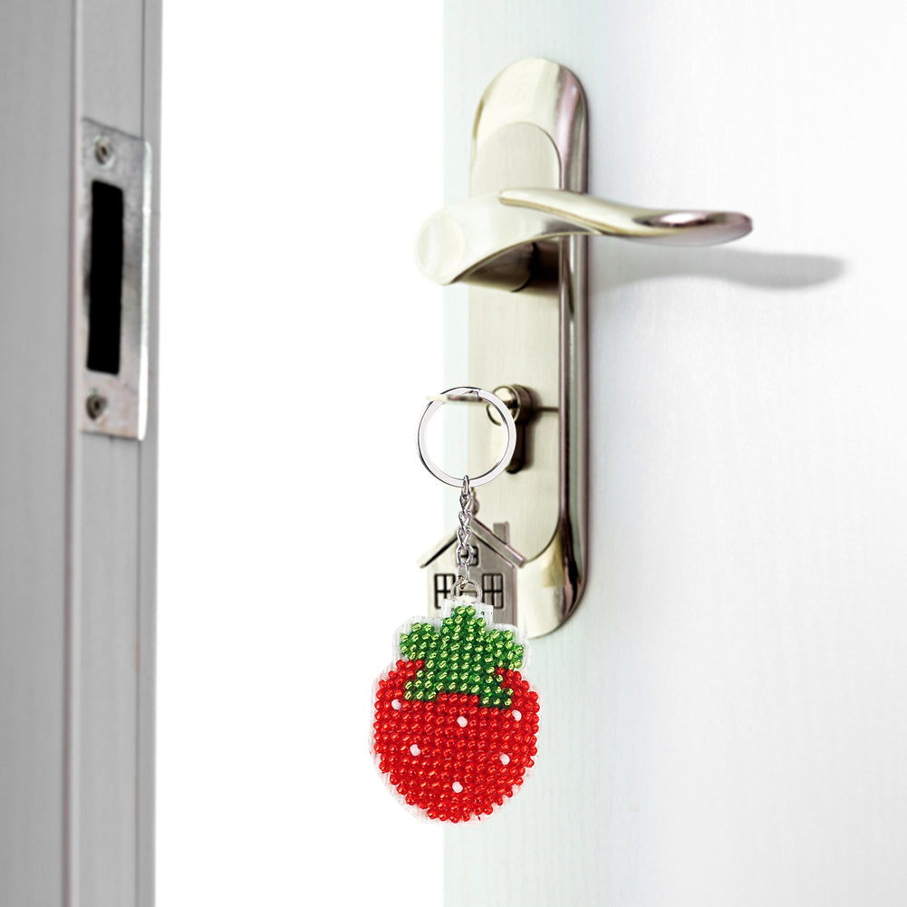 Strawberry Beaded Counted Cross Stitch Ornament Kit for Adults Beginners