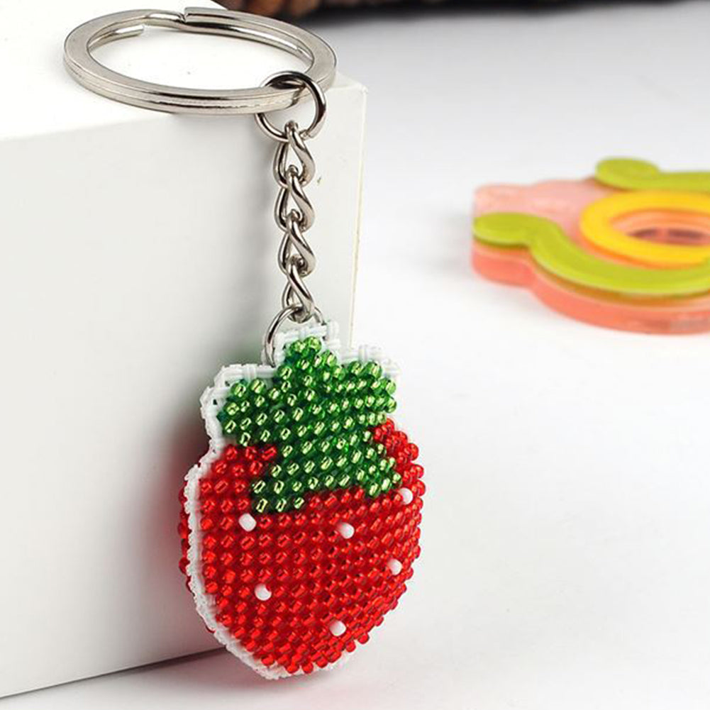 Strawberry Beaded Counted Cross Stitch Ornament Kit for Adults Beginners