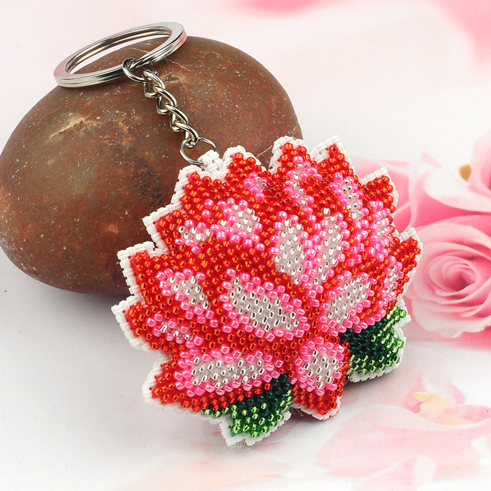 Lotus Beaded Counted Cross Stitch Ornament Kit for Adults Beginners