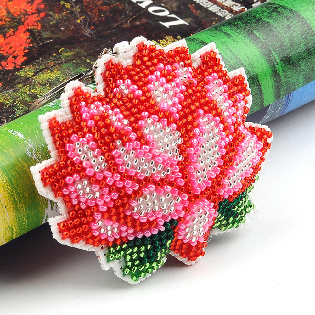 Lotus Beaded Counted Cross Stitch Ornament Kit for Adults Beginners