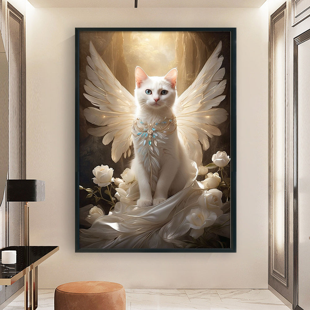 Angel Cat - Full 14CT Stamped Cross Stitch 40x60CM - Huacan