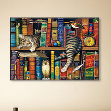 Load image into Gallery viewer, Cat On The Bookshelf 40*30CM(Canvas) Full Round Drill Diamond Painting
