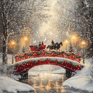 Snow Bridge 30*30CM(Canvas) Full Round Drill Diamond Painting