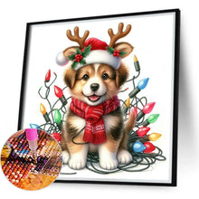 Load image into Gallery viewer, Santa Hat Dog 30*30CM(Canvas) Full Round Drill Diamond Painting
