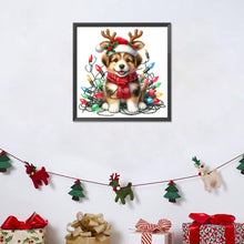 Load image into Gallery viewer, Santa Hat Puppy 30*30CM(Canvas) Full Round Drill Diamond Painting
