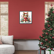 Load image into Gallery viewer, Santa Hat Puppy 30*30CM(Canvas) Full Round Drill Diamond Painting
