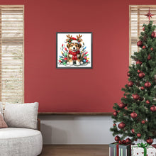 Load image into Gallery viewer, Santa Hat Dog 30*30CM(Canvas) Full Round Drill Diamond Painting

