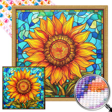 Load image into Gallery viewer, Sunflower Glass Painting 40*40CM(Picture) Full AB Round Drill Diamond Painting
