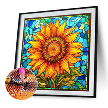 Load image into Gallery viewer, Sunflower Glass Painting 40*40CM(Picture) Full AB Round Drill Diamond Painting
