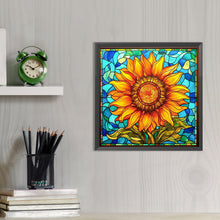 Load image into Gallery viewer, Sunflower Glass Painting 40*40CM(Picture) Full AB Round Drill Diamond Painting
