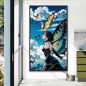 Butterfly Girl 40*70CM(Picture) Full AB Round Drill Diamond Painting