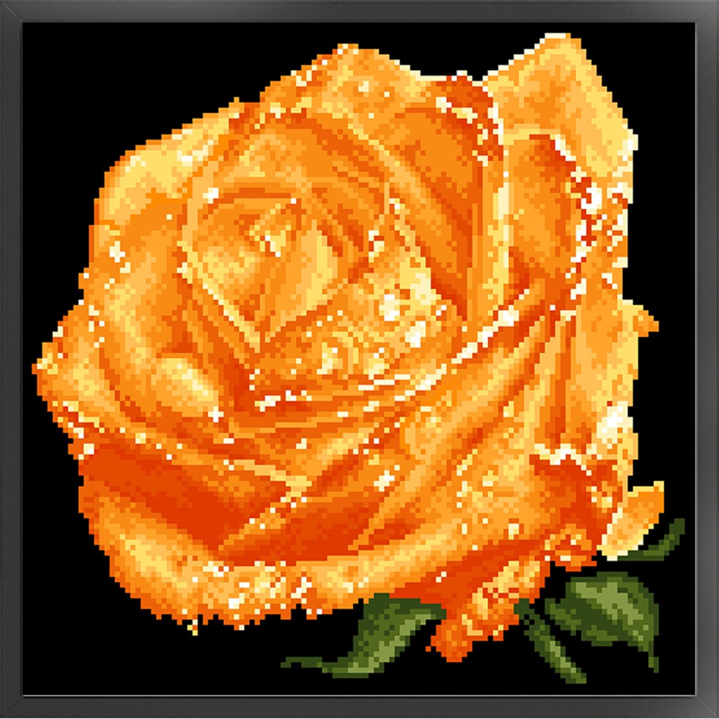 Dewy Yellow Rose - Full  9CT Stamped Cross Stitch - Bead Embroidery 37x36CM/14.57x14.17in