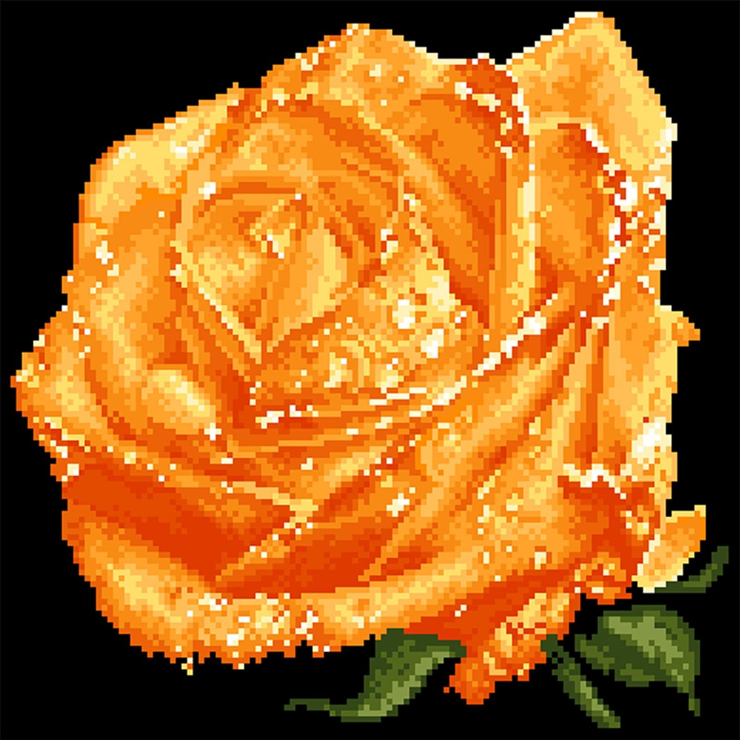 Dewy Yellow Rose - Full  9CT Stamped Cross Stitch - Bead Embroidery 37x36CM/14.57x14.17in