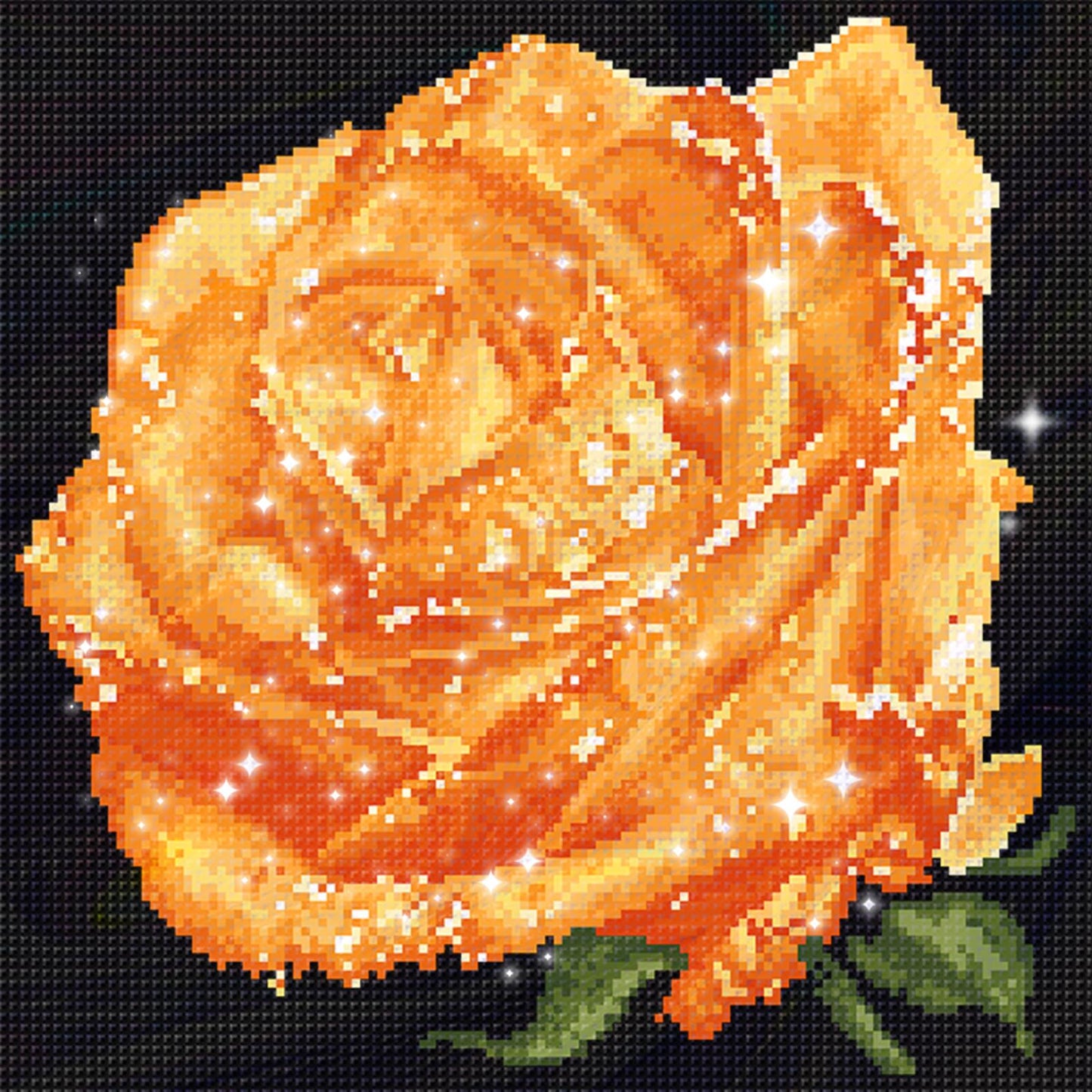 Dewy Yellow Rose - Full  9CT Stamped Cross Stitch - Bead Embroidery 37x36CM/14.57x14.17in