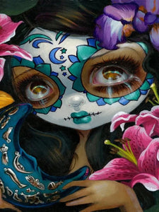 Day Of The Dead Big Eyes Girl 30*40CM(Canvas) Full Round Drill Diamond Painting