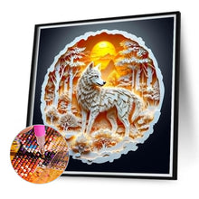 Load image into Gallery viewer, Sunset Wolf 30*30CM(Canvas) Full Round Drill Diamond Painting
