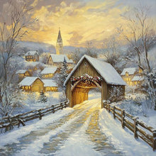 Load image into Gallery viewer, Snow Village 30*30CM(Canvas) Full Round Drill Diamond Painting
