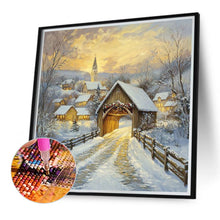 Load image into Gallery viewer, Snow Village 30*30CM(Canvas) Full Round Drill Diamond Painting
