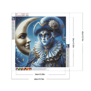 Mask Crescent Moon 40*40CM(Canvas) Full Round Drill Diamond Painting