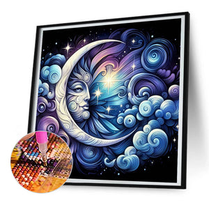 Abstract Crescent Moon 30*30CM(Canvas) Full Round Drill Diamond Painting