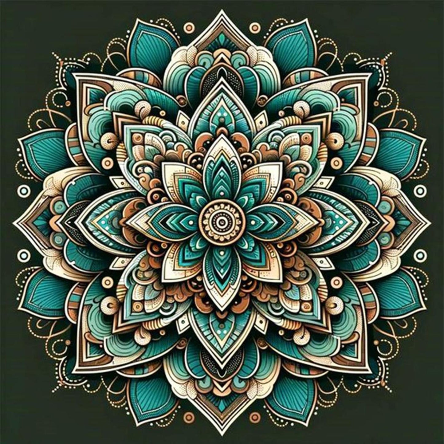 Mandala - Full 14CT Stamped Cross Stitch 40x40CM - Huacan