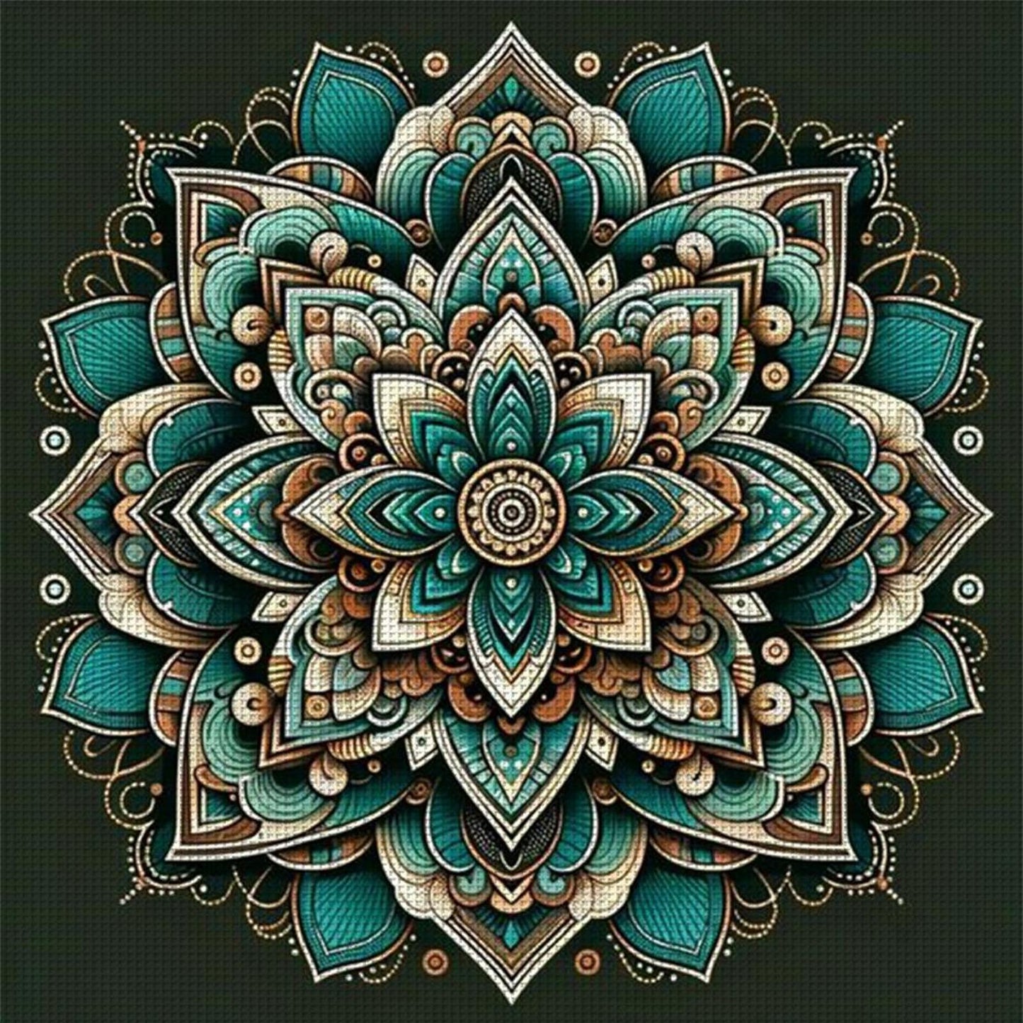 Mandala - Full 14CT Stamped Cross Stitch 40x40CM - Huacan