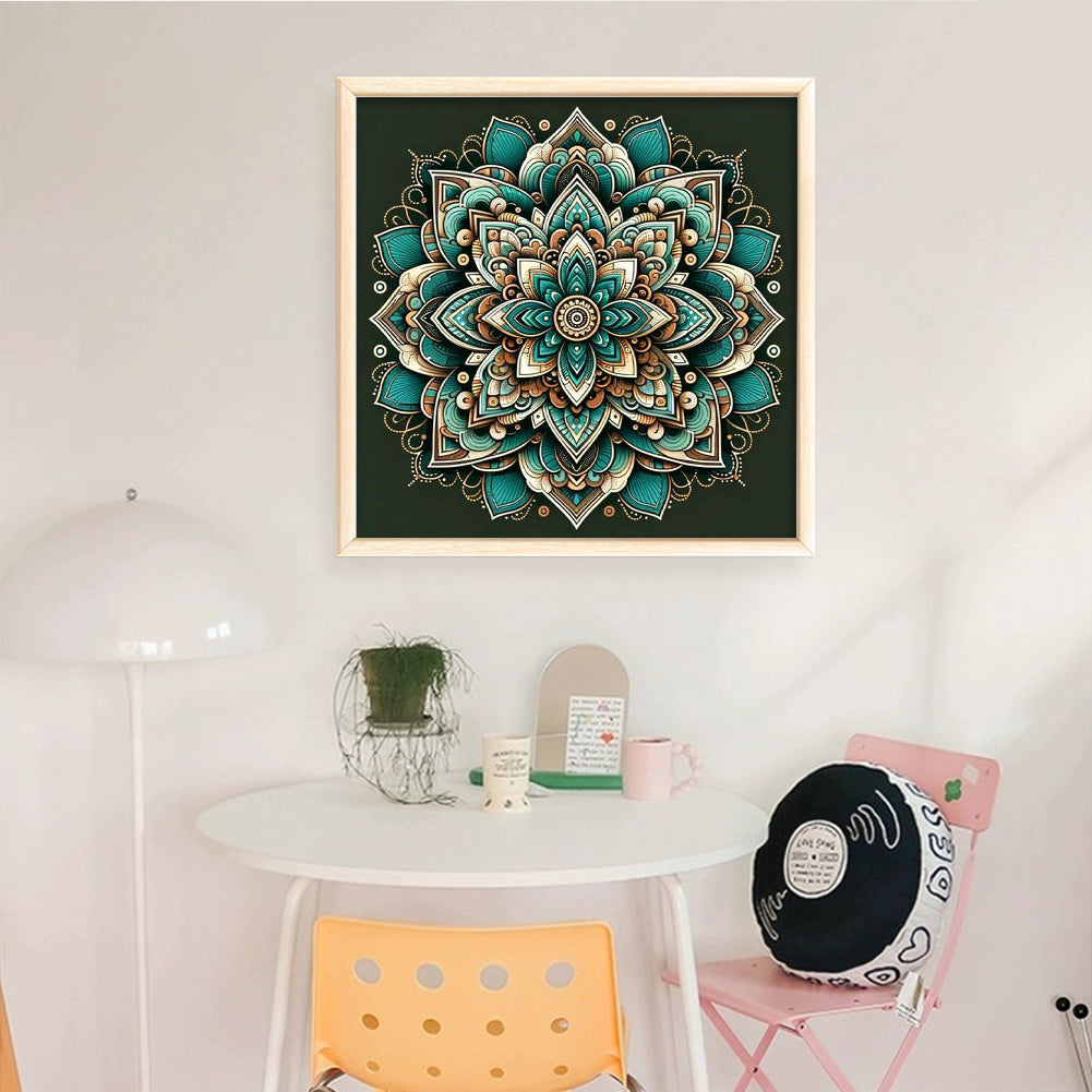 Mandala - Full 14CT Stamped Cross Stitch 40x40CM - Huacan
