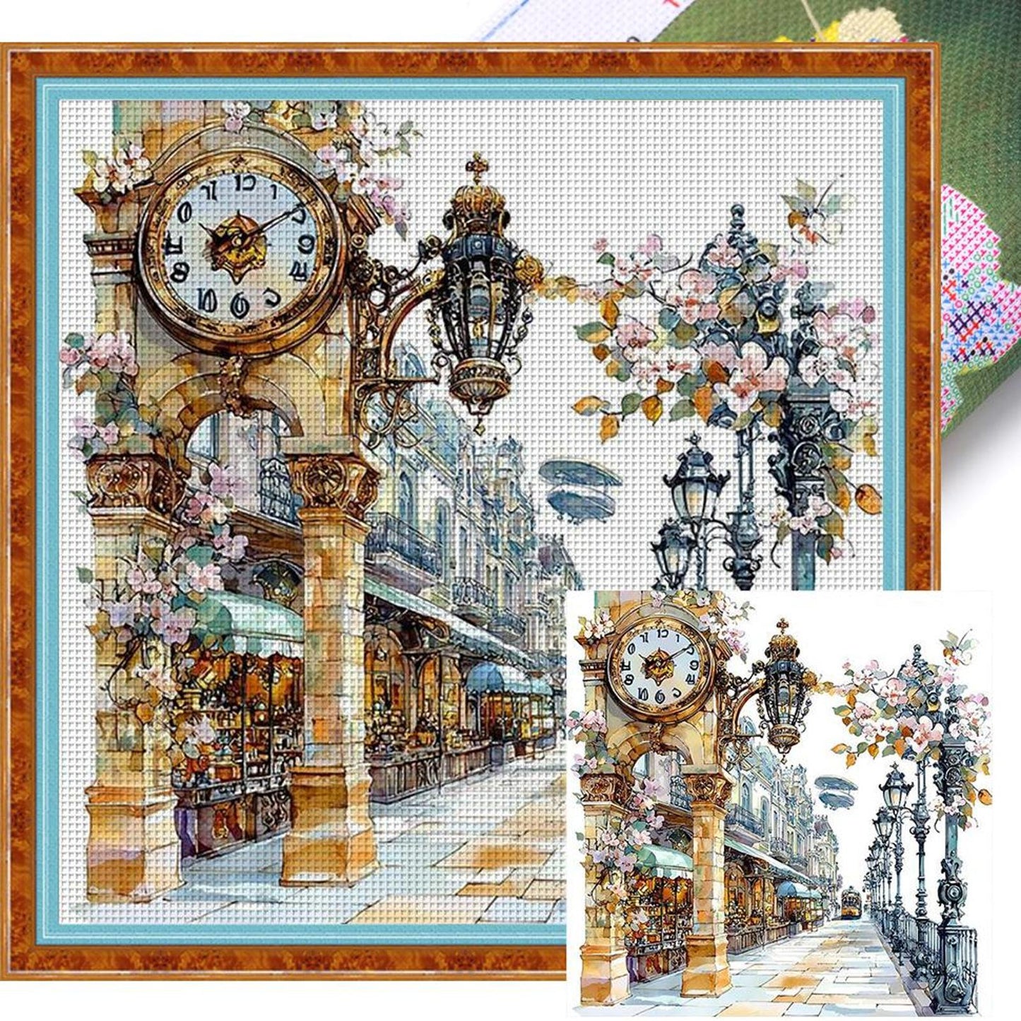 Paris Street Scenery - Full 11CT Stamped Cross Stitch 50x50CM - Yishu