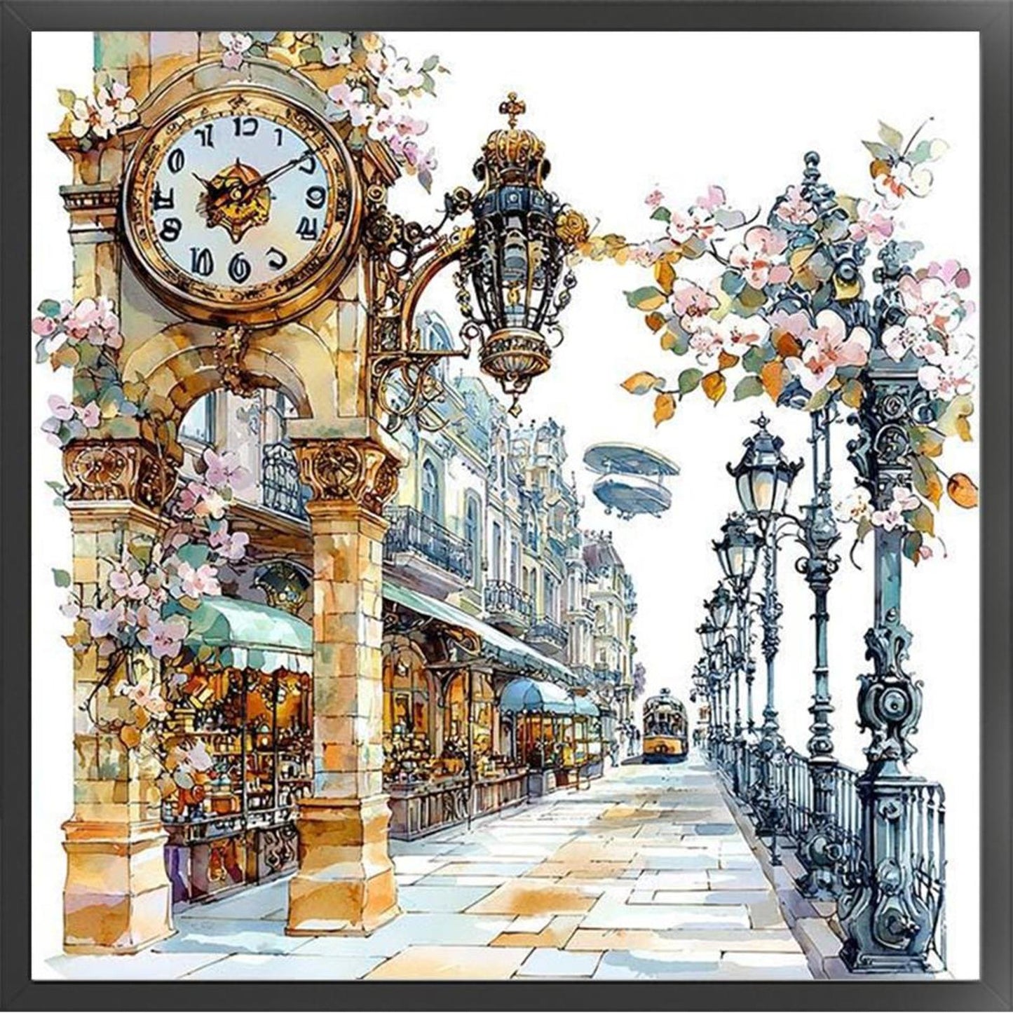 Paris Street Scenery - Full 11CT Stamped Cross Stitch 50x50CM - Yishu