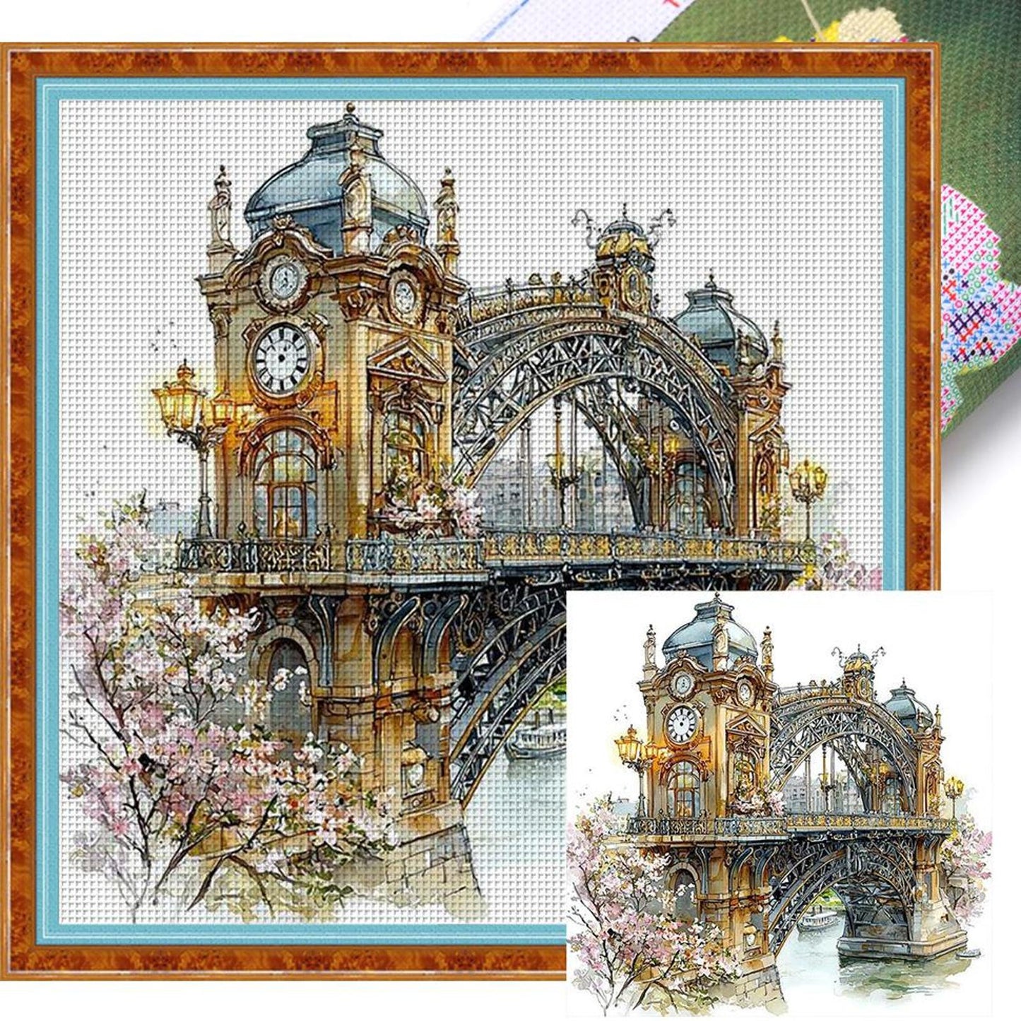 Paris Street Scenery - Full 11CT Stamped Cross Stitch 50x50CM - Yishu