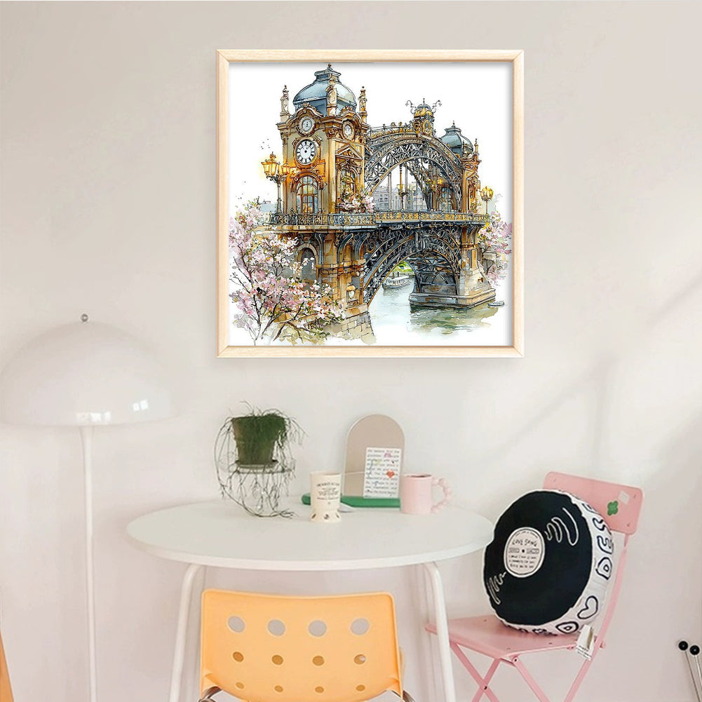 Paris Street Scenery - Full 11CT Stamped Cross Stitch 50x50CM - Yishu