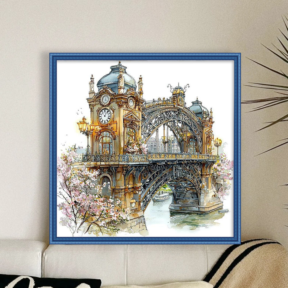 Paris Street Scenery - Full 11CT Stamped Cross Stitch 50x50CM - Yishu