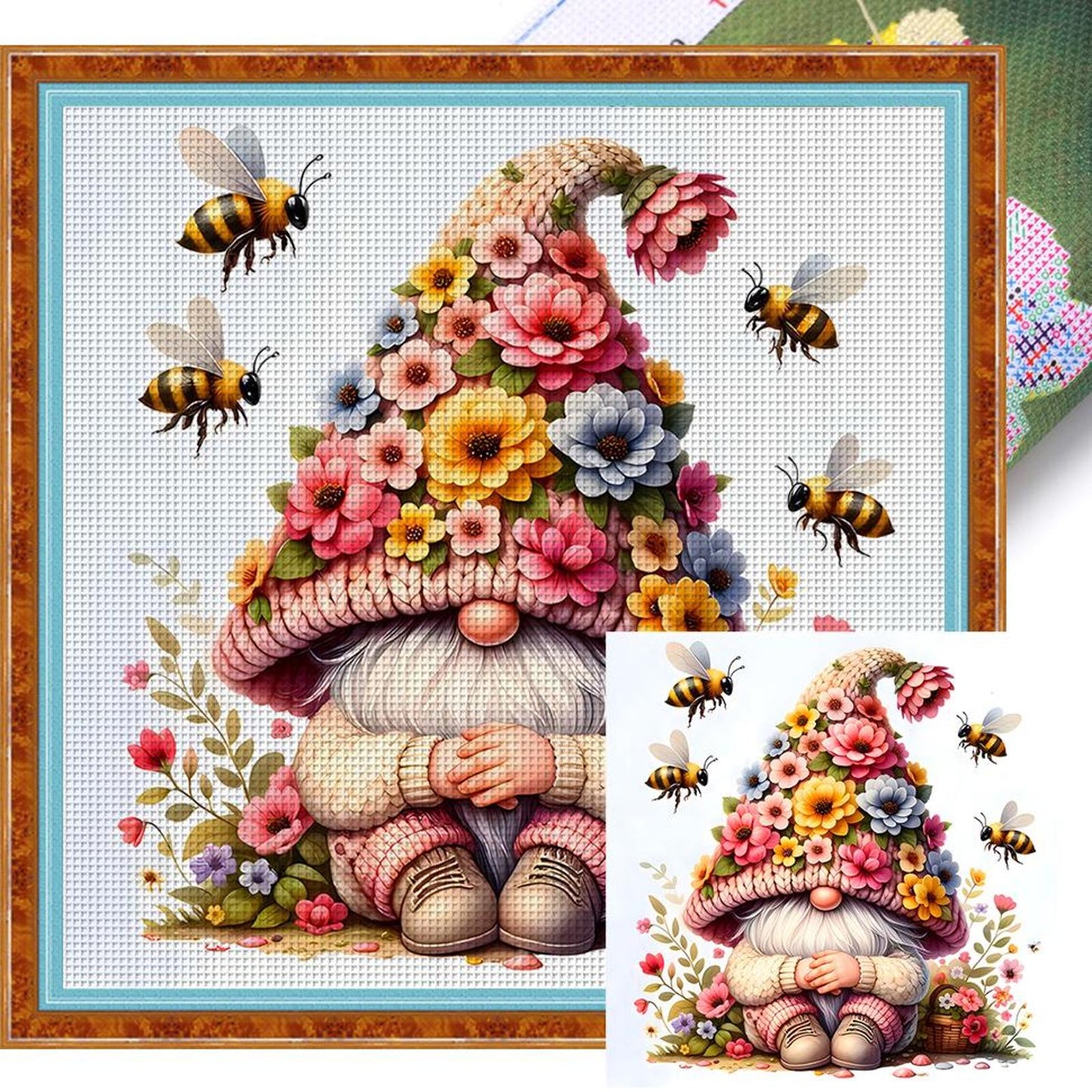 Flower Dryad - Full 11CT Stamped Cross Stitch 45x45CM - Yishu