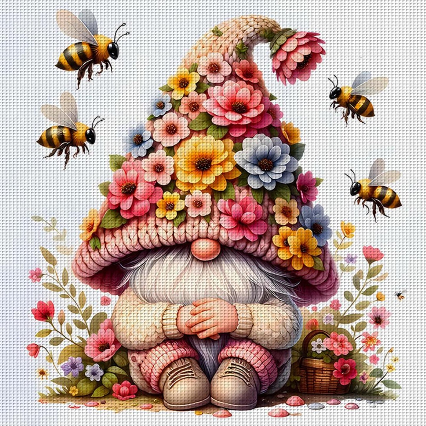 Flower Dryad - Full 11CT Stamped Cross Stitch 45x45CM - Yishu