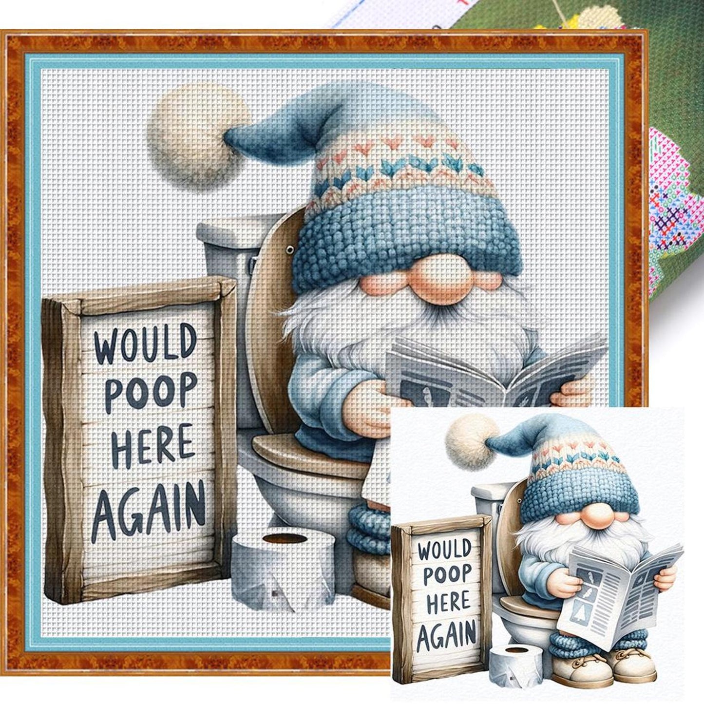 Dryad Reading Newspaper - Full 11CT Stamped Cross Stitch 45x45CM - Yishu