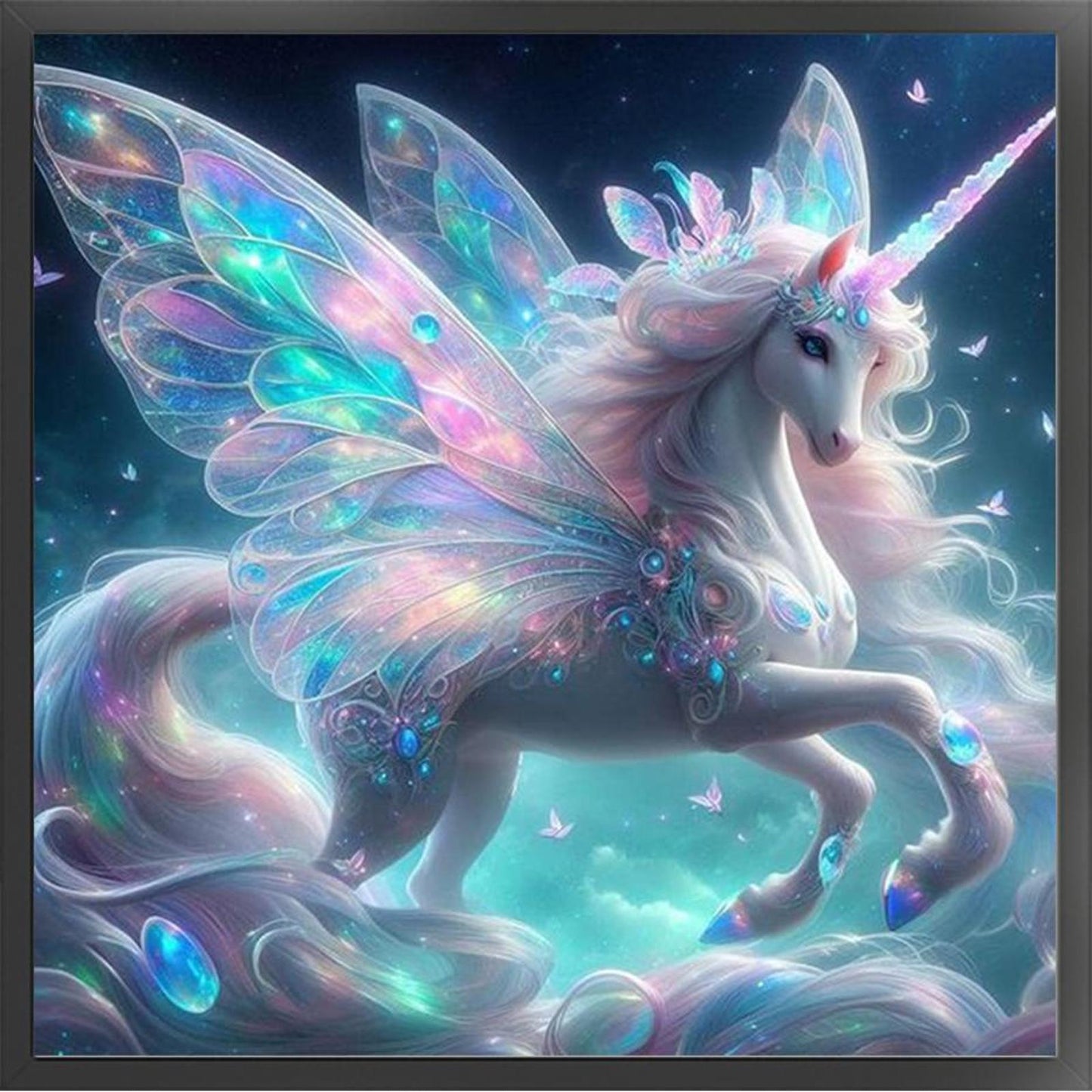 Colorful Unicorn - Full 11CT Stamped Cross Stitch 50x50CM - Yishu