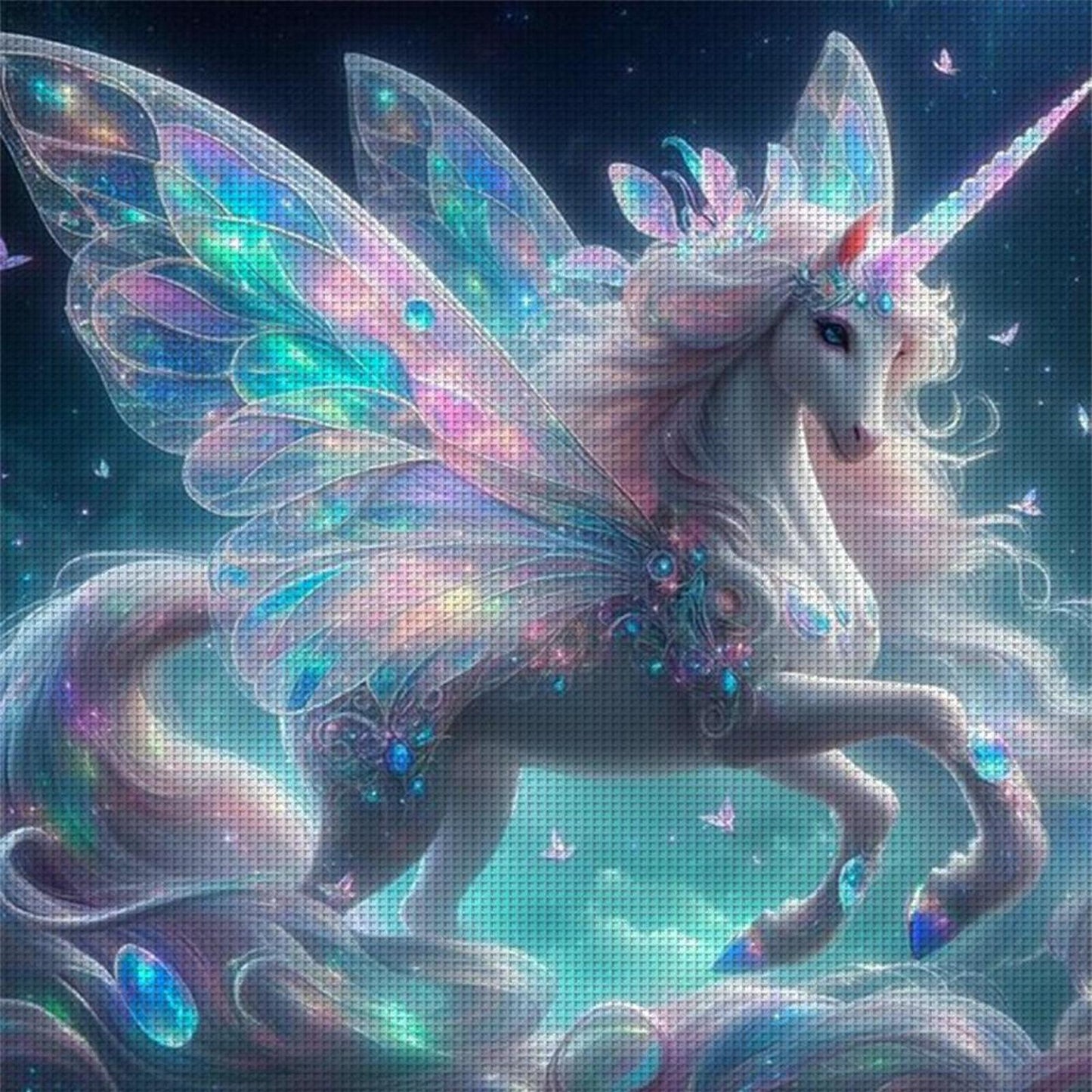 Colorful Unicorn - Full 11CT Stamped Cross Stitch 50x50CM - Yishu