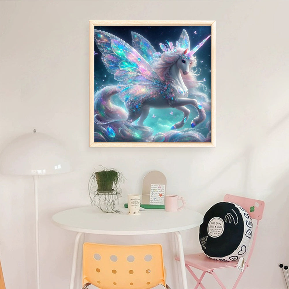 Colorful Unicorn - Full 11CT Stamped Cross Stitch 50x50CM - Yishu