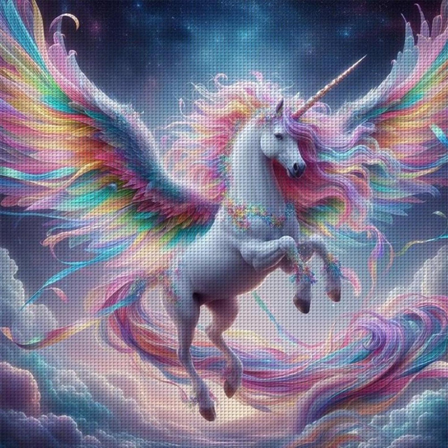 Rainbow Unicorn - Full 11CT Stamped Cross Stitch 50x50CM - Yishu