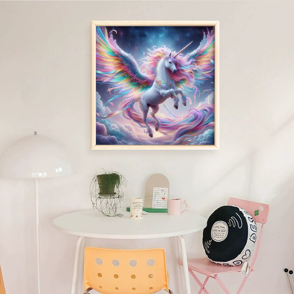 Rainbow Unicorn - Full 11CT Stamped Cross Stitch 50x50CM - Yishu