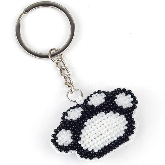 Paw Beaded Counted Cross Stitch Keychain Ornament Kit for Adults Beginners