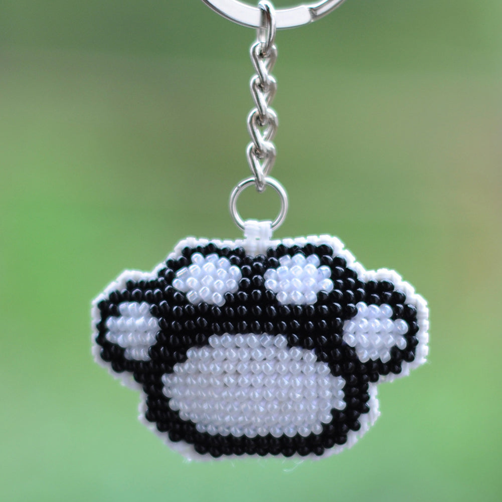 Paw Beaded Counted Cross Stitch Keychain Ornament Kit for Adults Beginners