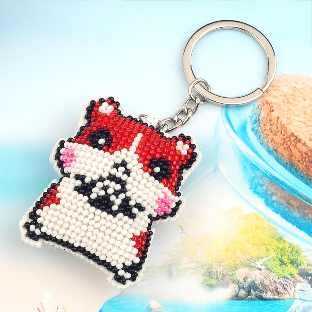 Hamster Beaded Counted Cross Stitch Keychain Ornament Kit for Adults Beginners