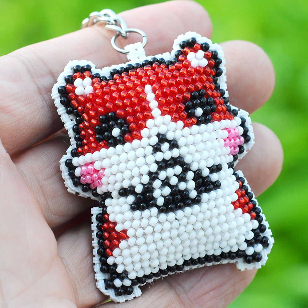 Hamster Beaded Counted Cross Stitch Keychain Ornament Kit for Adults Beginners