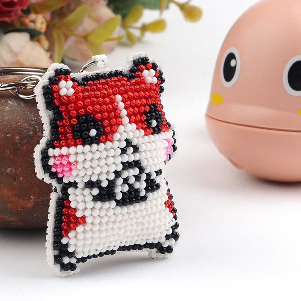 Hamster Beaded Counted Cross Stitch Keychain Ornament Kit for Adults Beginners