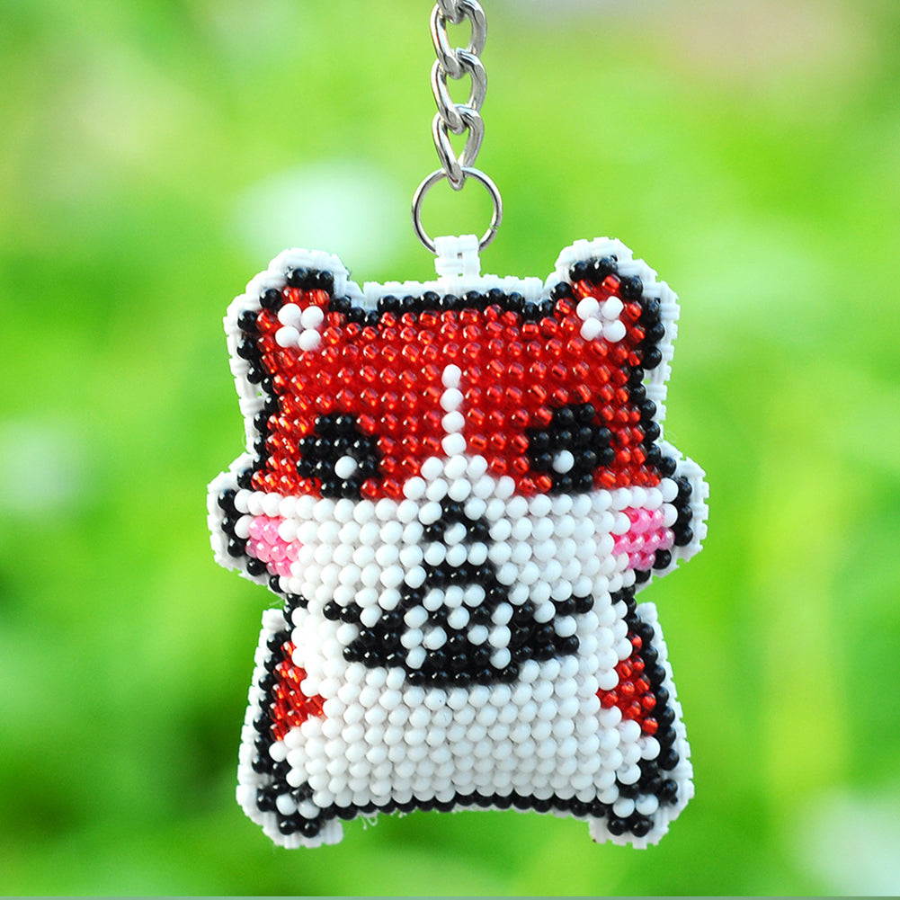 Hamster Beaded Counted Cross Stitch Keychain Ornament Kit for Adults Beginners
