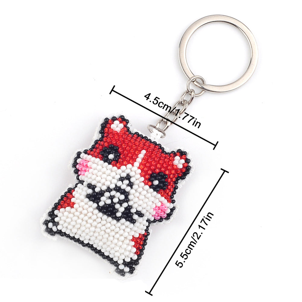 Hamster Beaded Counted Cross Stitch Keychain Ornament Kit for Adults Beginners