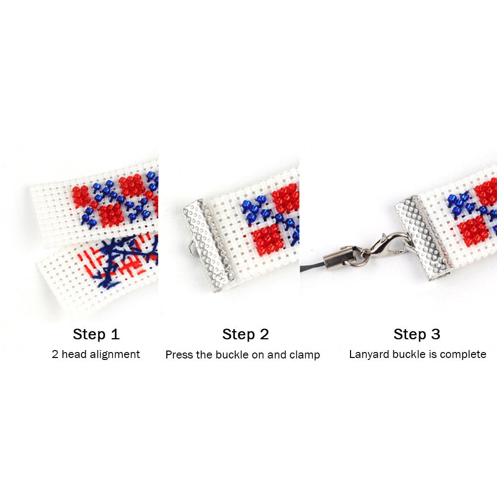 Heart Beaded Counted Cross Stitch Phone Strap Ornament Kit for Mobile Phone