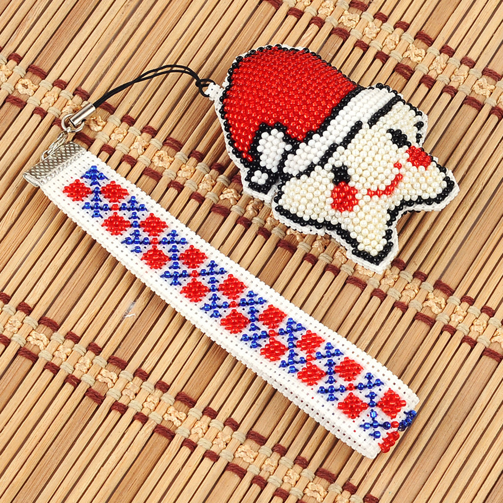 Grid Beaded Counted Cross Stitch Phone Strap Ornament Kit for Mobile Phone