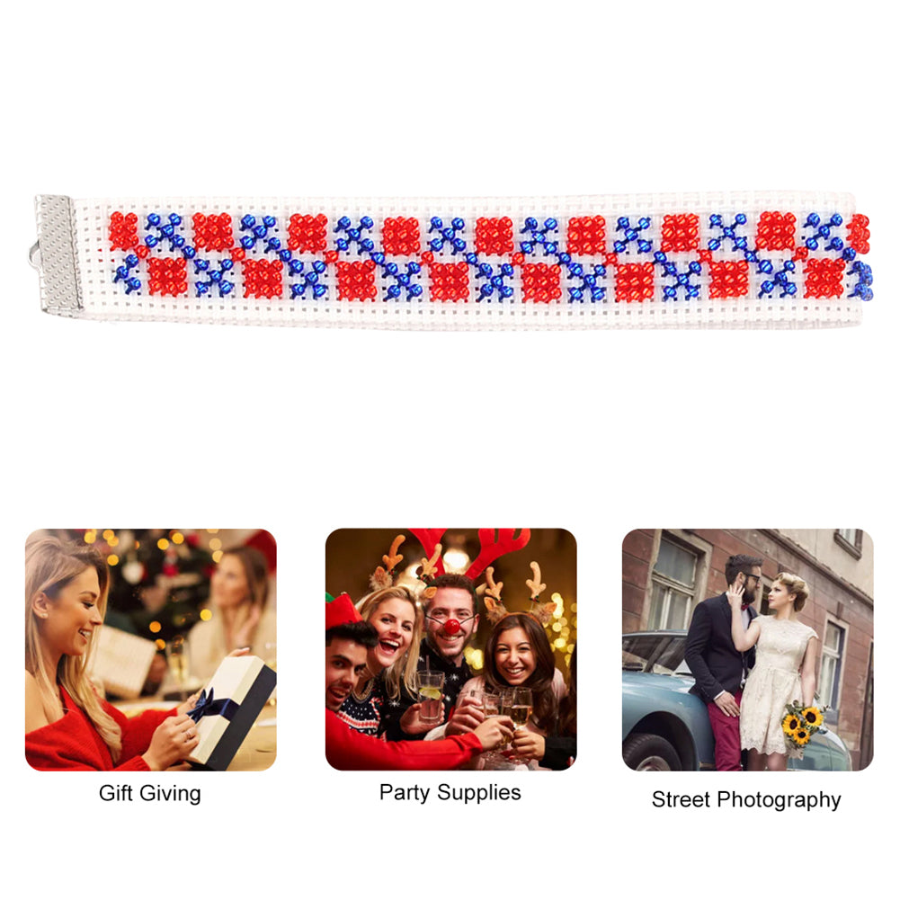 Grid Beaded Counted Cross Stitch Phone Strap Ornament Kit for Mobile Phone